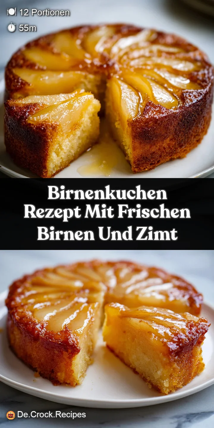 Close-up of a juicy pear cake, showcasing the tender crumb and glistening pears baked inside, promising a sweet, comfortin...