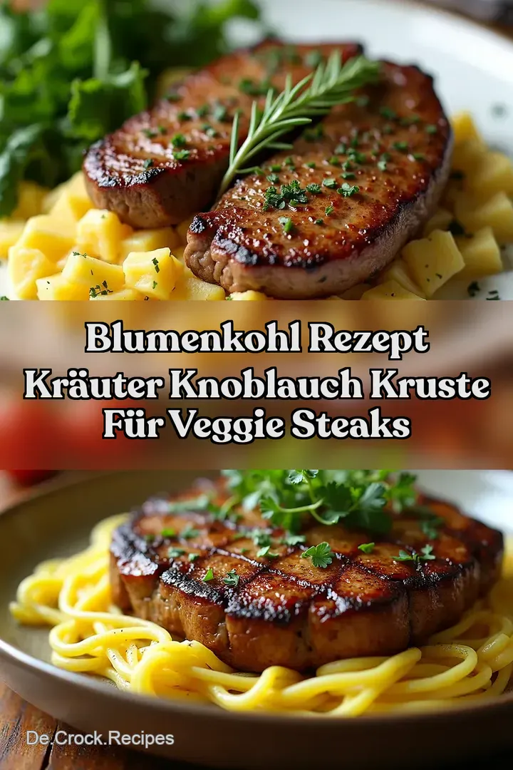 Blumenkohl Rezept Kr&auml;uter Knoblauch Kruste f&uuml;r Veggie Steaks