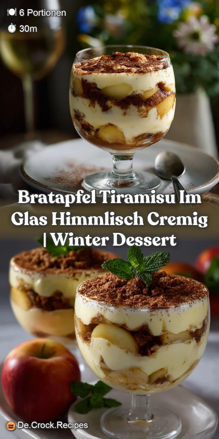 Close-up of a layered dessert with visible textures: soft cream, cinnamon-dusted apples, and tender ladyfingers, offering ...