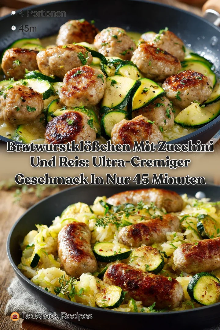 Bratwurstkl&ouml;&szlig;chen mit Zucchini und Reis: Ultra-cremiger Geschmack in nur 45 Minuten