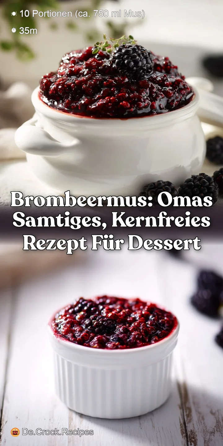 Brombeermus: Omas Samtiges Kernfreies Rezept f&uuml;r Dessert