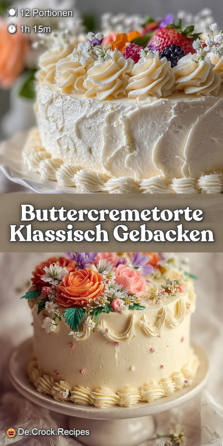 Close-up of buttercream torte. See the textures of the creamy filling, and the fine sugar on the golden cake.