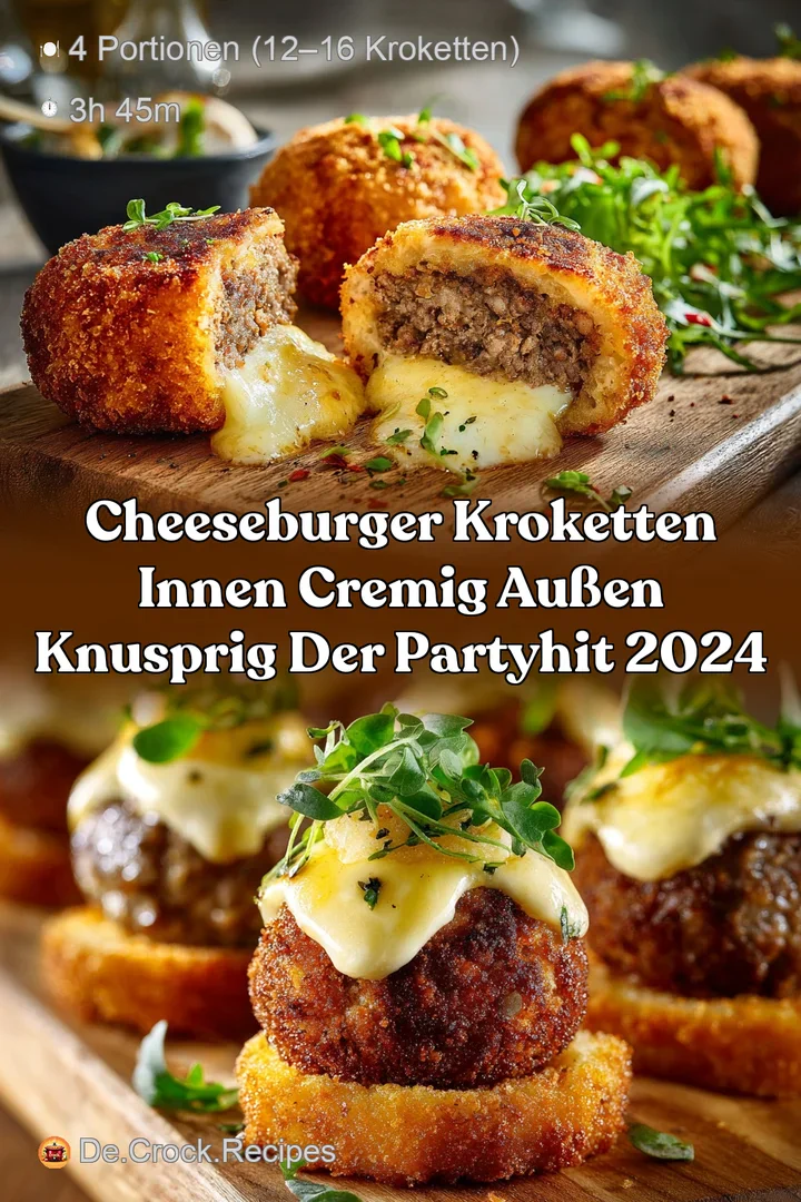 Cheeseburger Kroketten Innen cremig au&szlig;en knusprig der PartyHit 2024