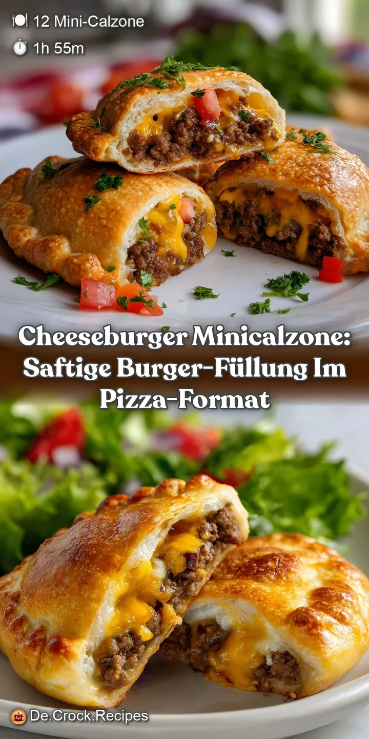 Cheeseburger MiniCalzone: Saftige Burger-F&uuml;llung im Pizza-Format
