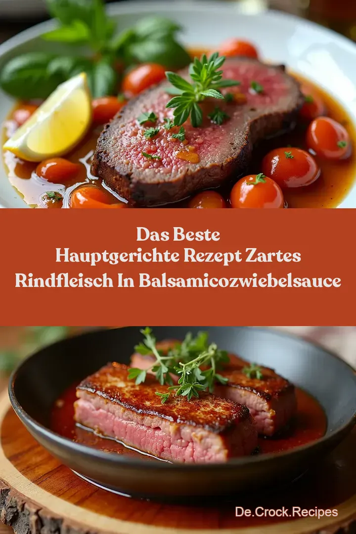 Das Beste Hauptgerichte Rezept Zartes Rindfleisch in BalsamicoZwiebelSauce