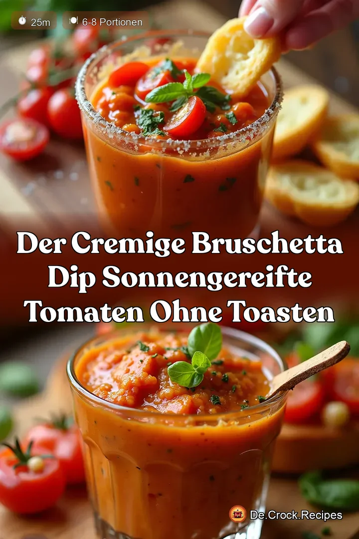 Der Cremige Bruschetta Dip Sonnengereifte Tomaten ohne Toasten