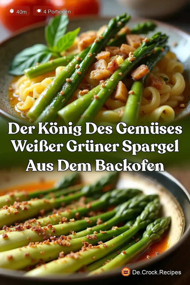 Der K&ouml;nig des Gem&uuml;ses Wei&szlig;er Gr&uuml;ner Spargel aus dem Backofen