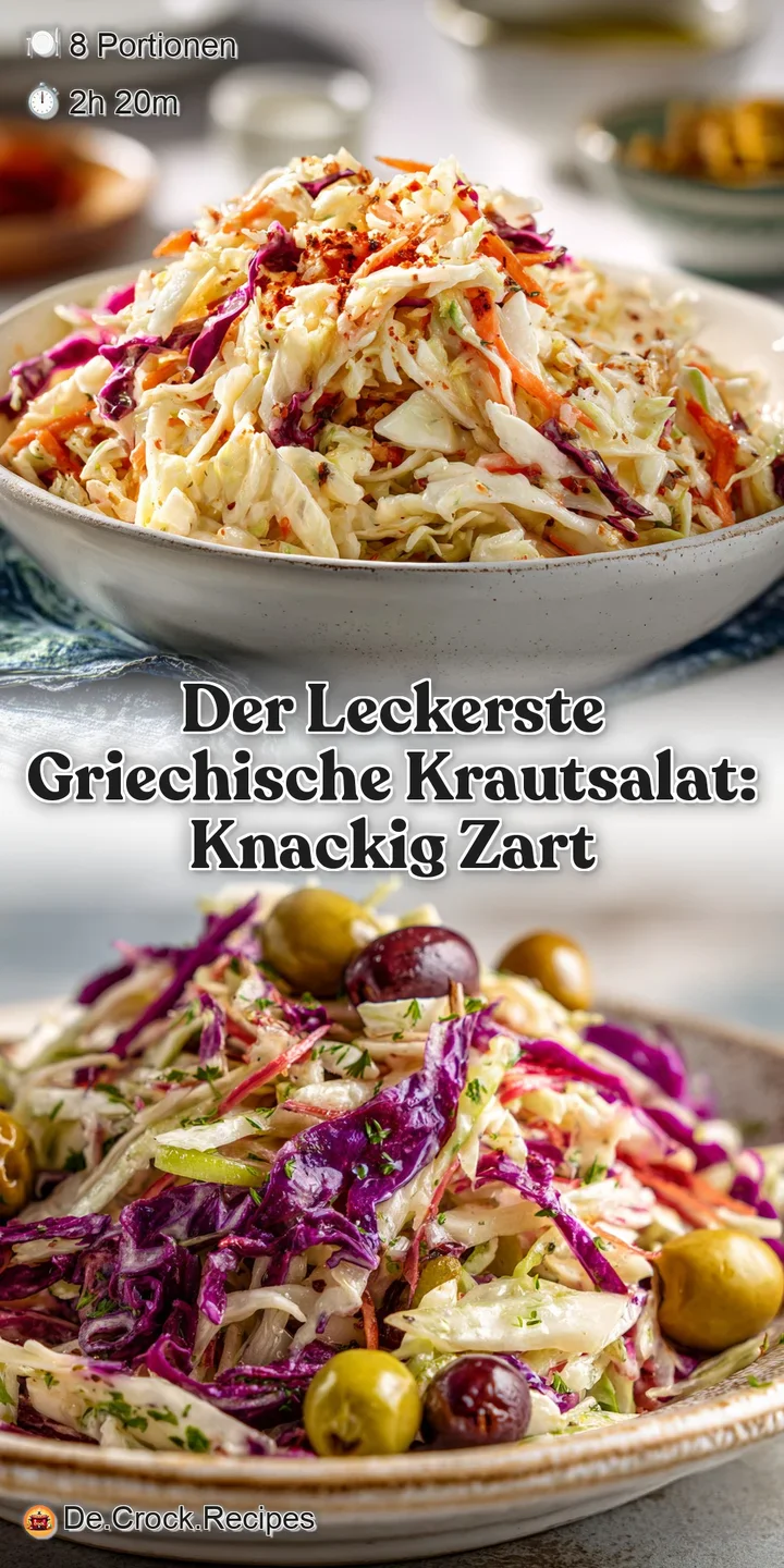 Appetizing bowl of Greek coleslaw. Creamy, with pops of color from carrots and parsley.