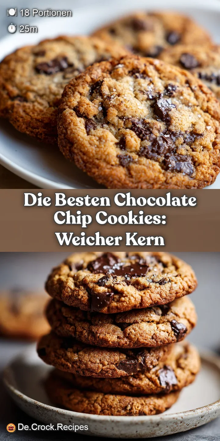 Close-up shows the delicious texture of a warm chocolate chip cookie, revealing gooey chocolate and slightly browned, butt...