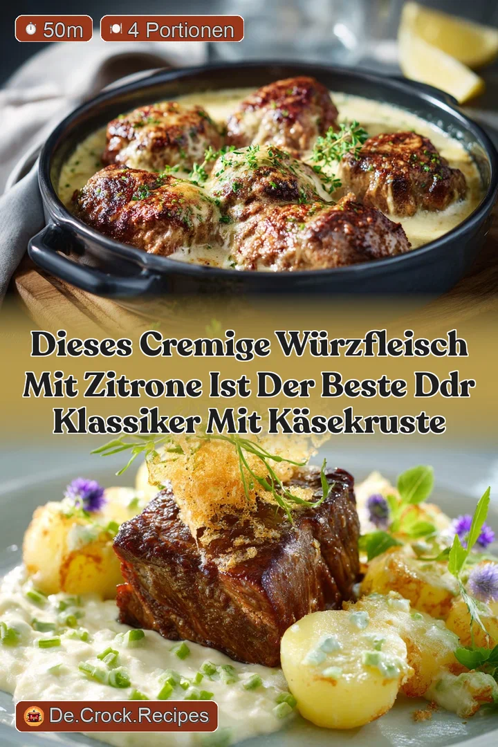 Dieses Cremige W&uuml;rzfleisch mit Zitrone ist der beste DDR Klassiker mit K&auml;sekruste