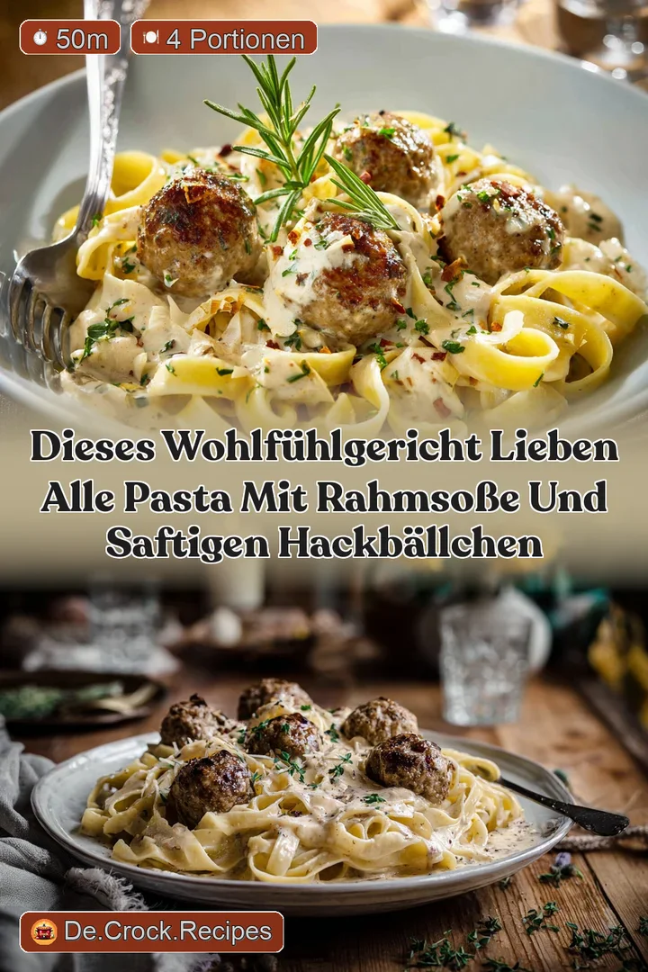 Dieses Wohlf&uuml;hlgericht lieben alle Pasta mit Rahmso&szlig;e und saftigen Hackb&auml;llchen