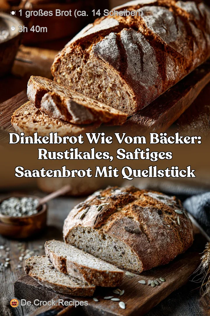 Dinkelbrot wie vom B&auml;cker: Rustikales saftiges Saatenbrot mit Quellst&uuml;ck
