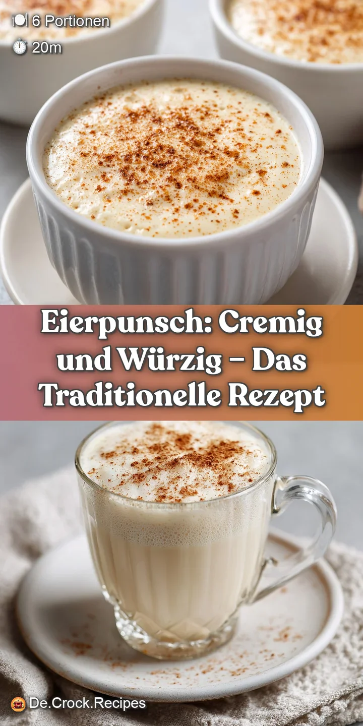 Close-up of rich, creamy Eierpunsch. Delicate meringue foam swirls, hinting at spice and warmth. Festive cheer in a glass.
