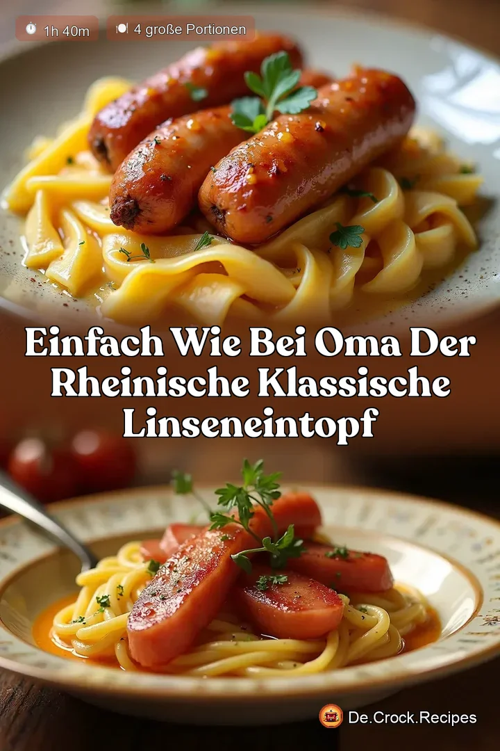 Einfach wie bei Oma Der Rheinische Klassische Linseneintopf