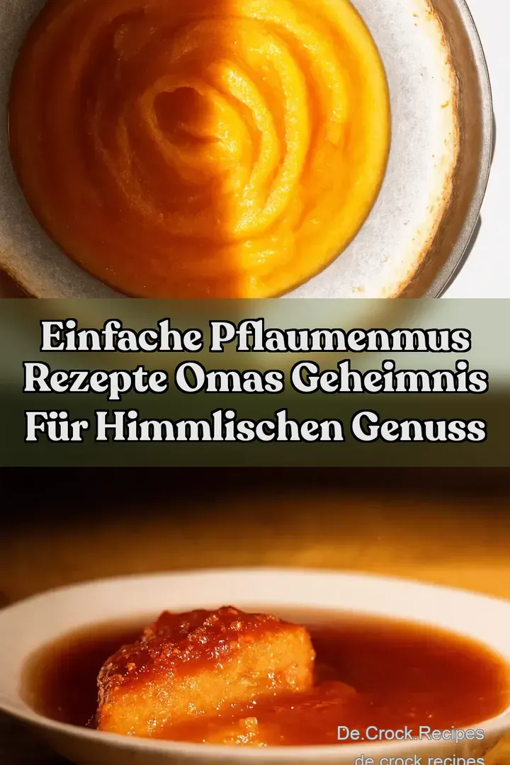 Einfache Pflaumenmus Rezepte Omas Geheimnis f&uuml;r himmlischen Genuss