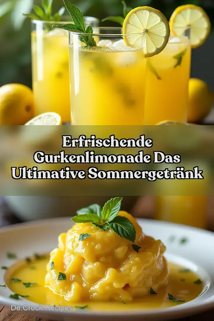 Erfrischende Gurkenlimonade Das ultimative Sommergetr&auml;nk