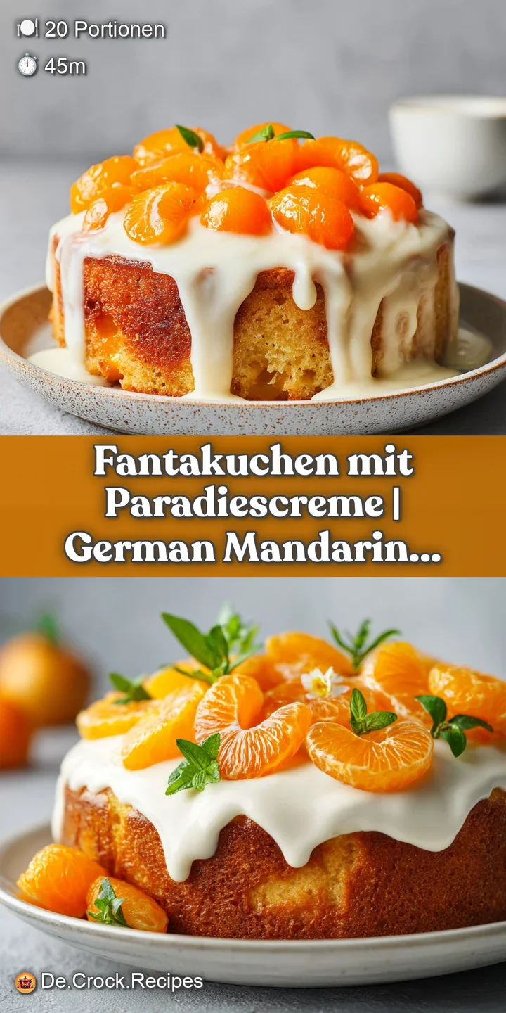 Close-up of a vibrant orange cake slice, its soft texture contrasted with smooth, sweet cream and plump mandarin pieces.