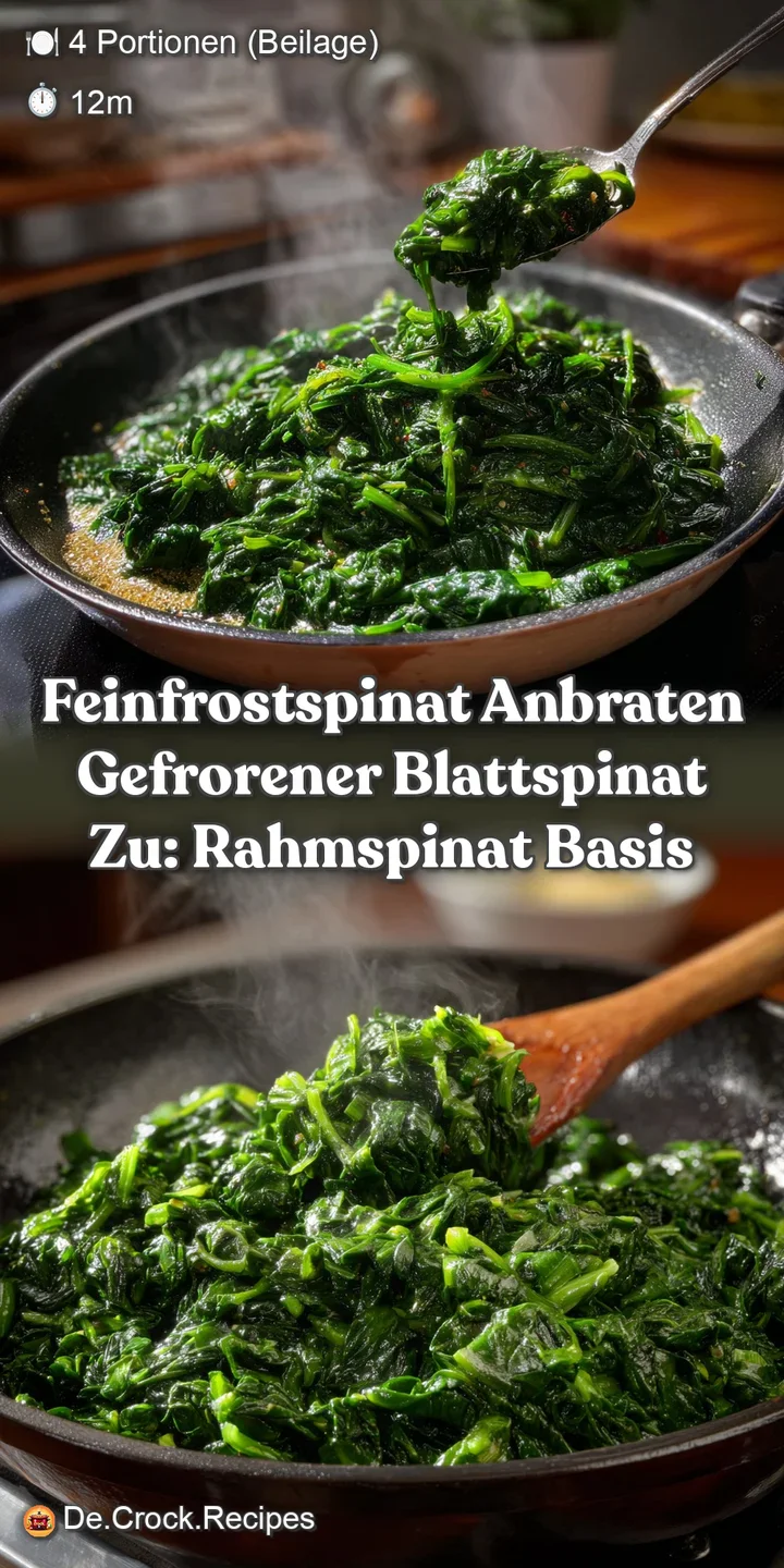 Feinfrostspinat Anbraten Gefrorener Blattspinat Zu: Rahmspinat Basis