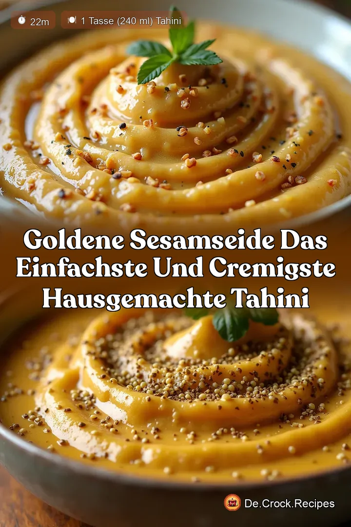 Goldene SesamSeide Das Einfachste und Cremigste Hausgemachte Tahini