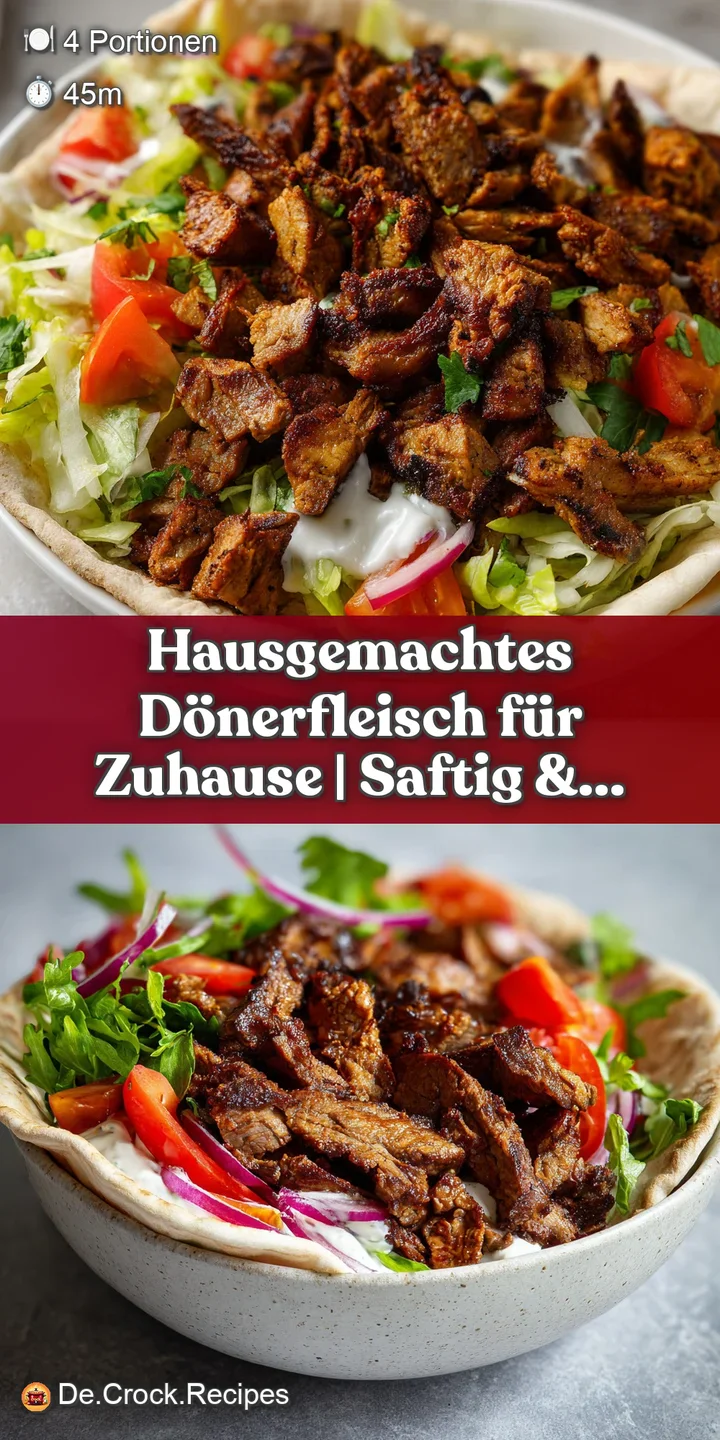 Close-up capturing the juicy texture of savory, browned meat, hinting at the flavorful spices in this homemade doner kebab.