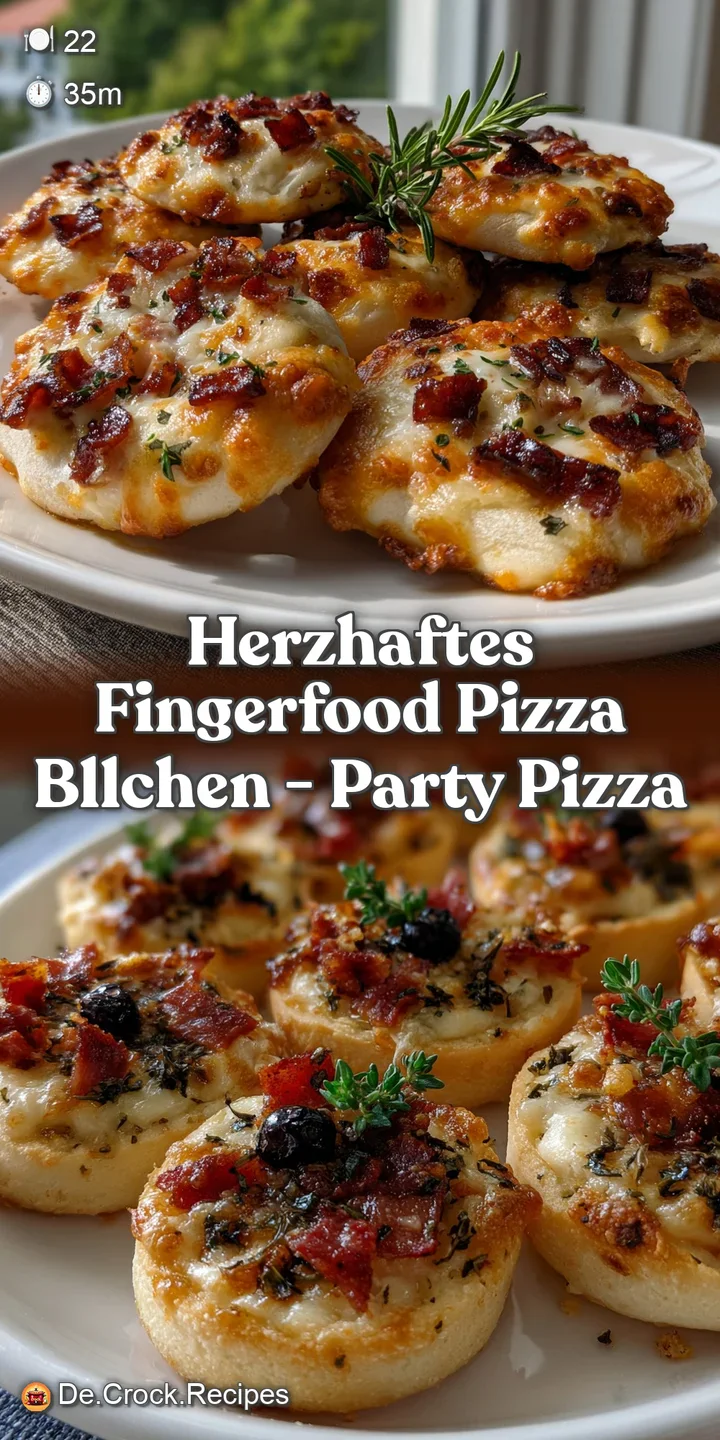 Close-up of a warm, cheesy pizza bite, with melted mozzarella stretching enticingly. The edges are beautifully browned and...