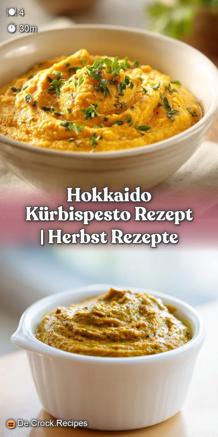 Close-up shows creamy, bright orange pumpkin pesto clinging to pasta; grated cheese & herbs create irresistible texture an...