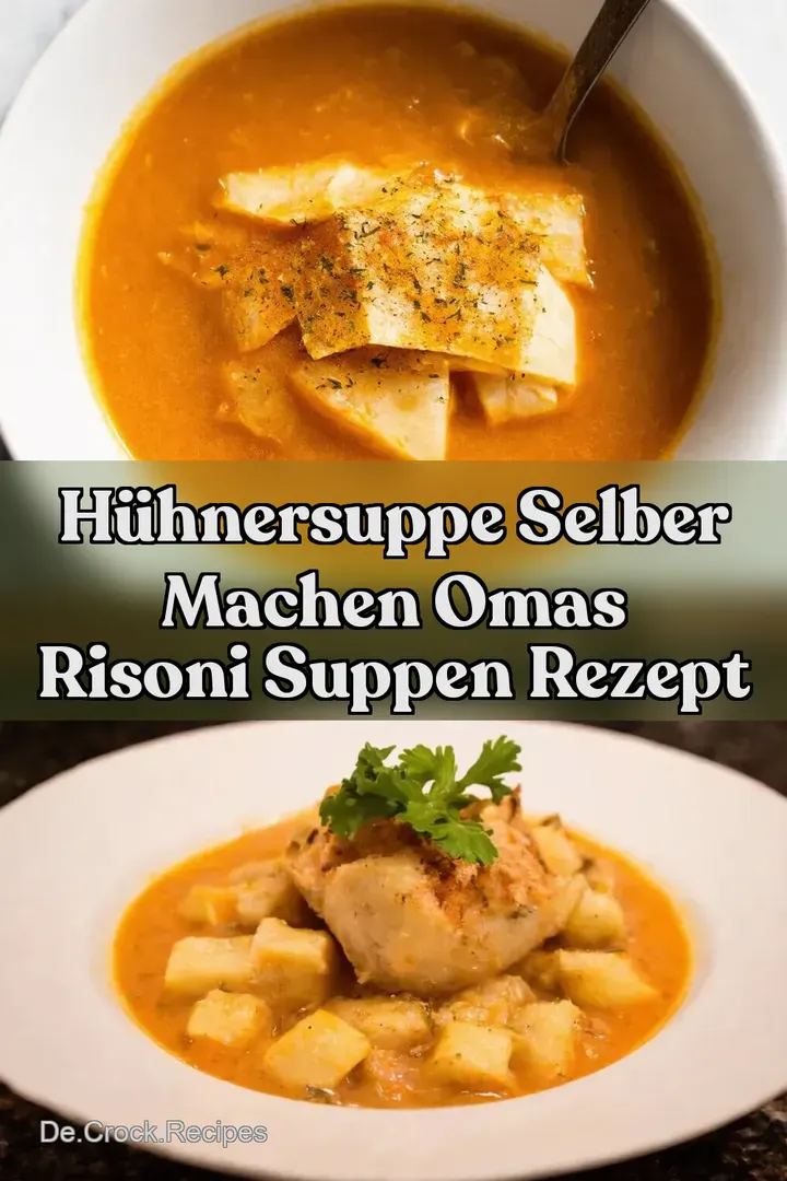 H&uuml;hnersuppe selber machen Omas Risoni Suppen Rezept