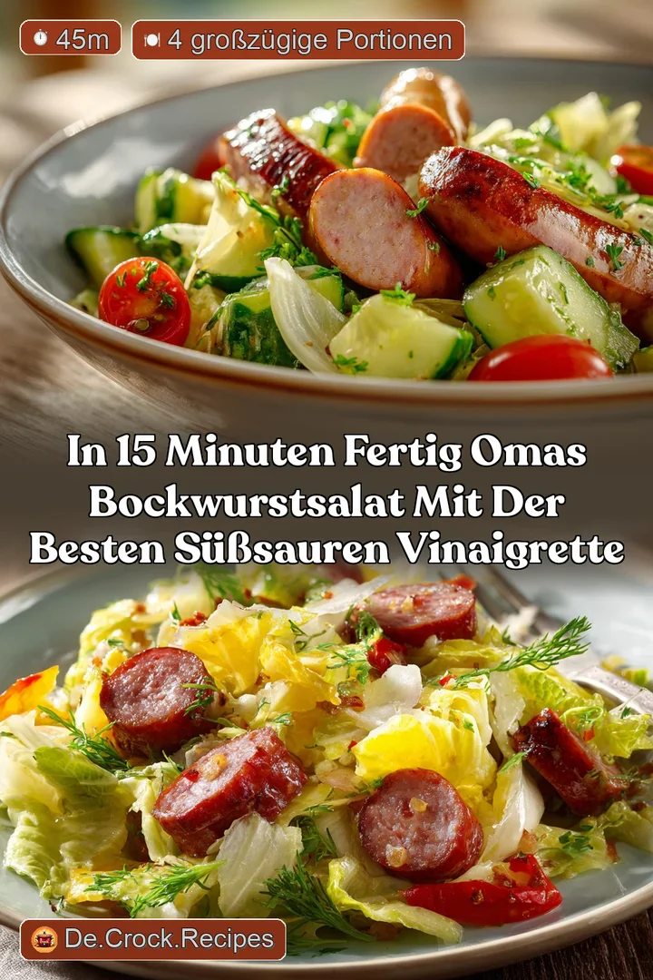 In 15 Minuten fertig Omas BockwurstSalat mit der besten s&uuml;&szlig;sauren Vinaigrette