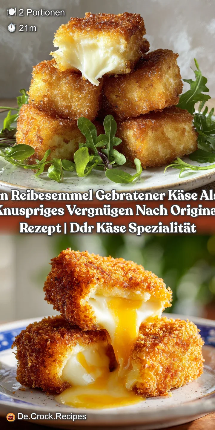 Close-up of a golden-fried cheese slice, breaded and glistening with butter. A delicious German food classic.