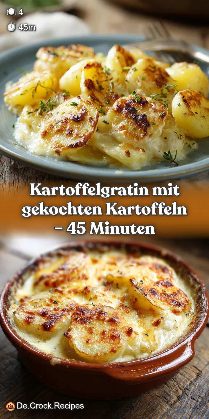 Close-up of bubbly, golden potato gratin, creamy sauce glistening with melted cheese, hinting at a rich and savory taste.