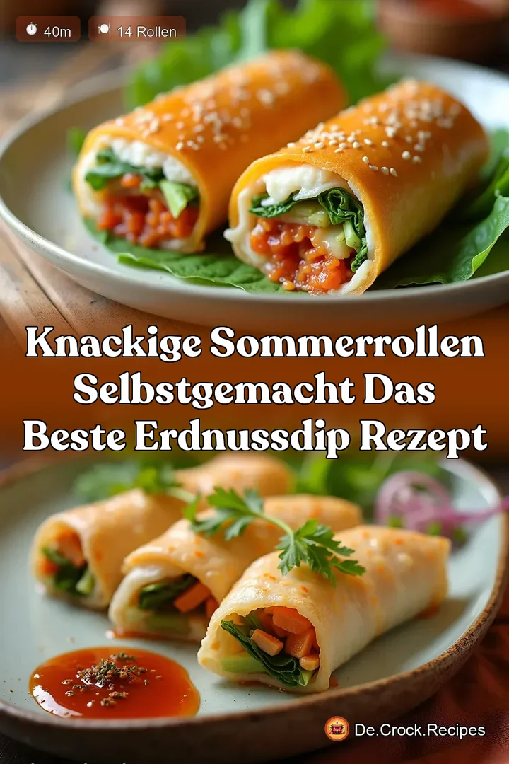 Knackige Sommerrollen selbstgemacht Das beste ErdnussDip Rezept