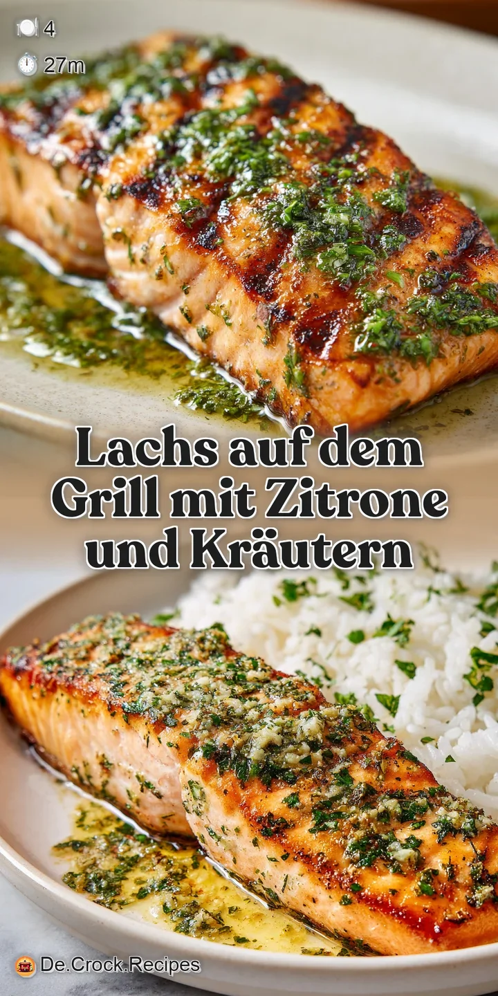 Appetizing close-up of grilled salmon with herbs. You can almost smell the smoky flavor. Moist and tender flakes are visible.