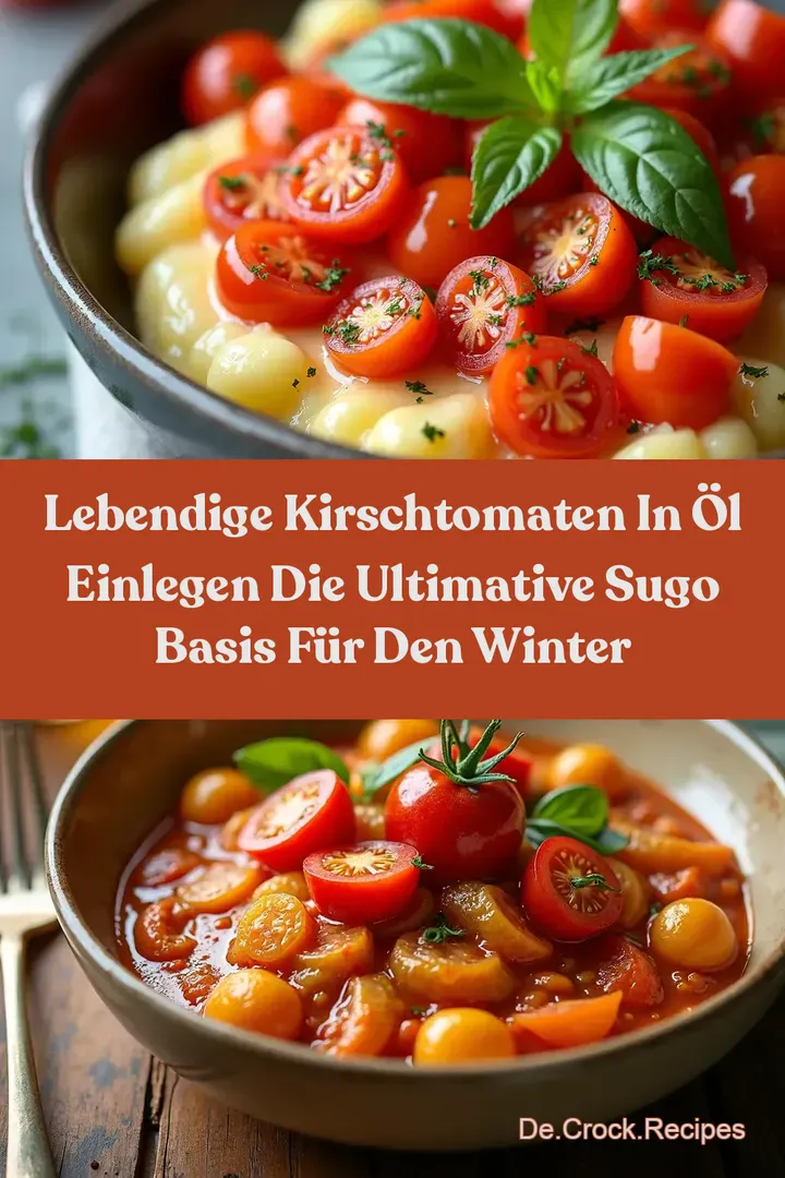 Lebendige Kirschtomaten in &Ouml;l einlegen Die Ultimative Sugo Basis f&uuml;r den Winter