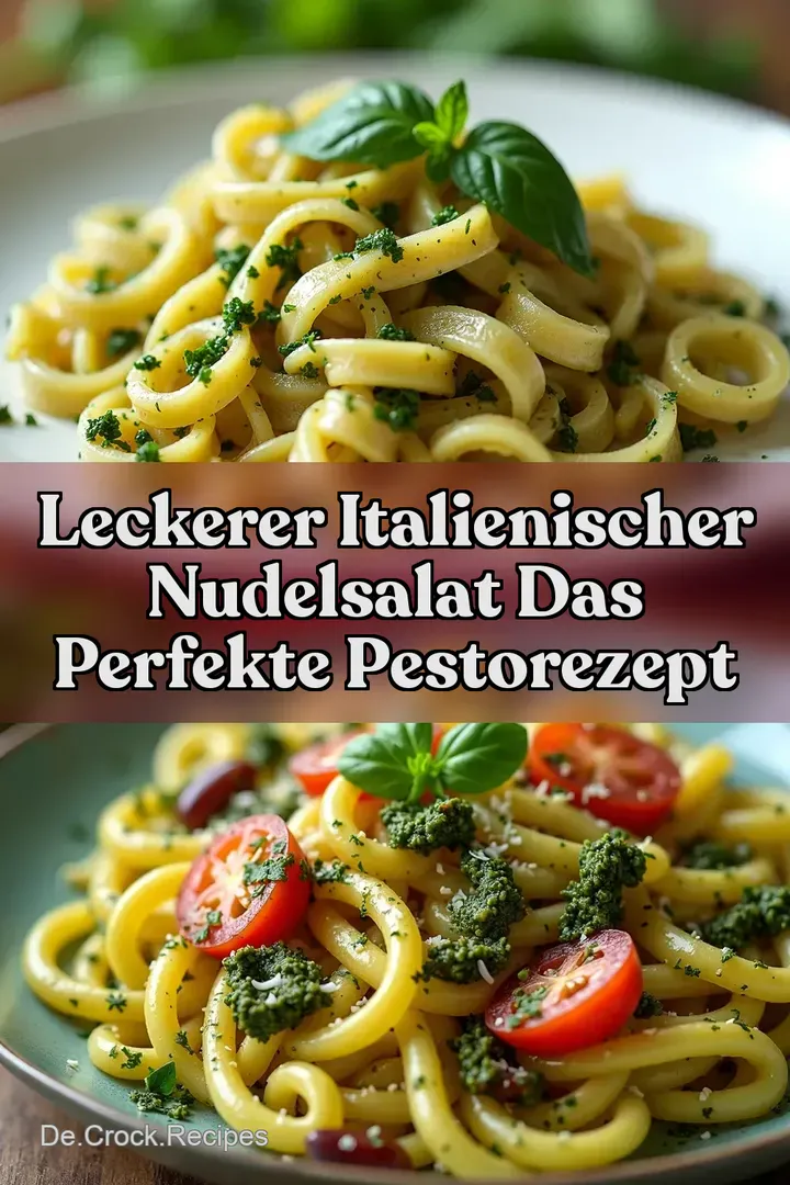 Leckerer Italienischer Nudelsalat Das perfekte PestoRezept