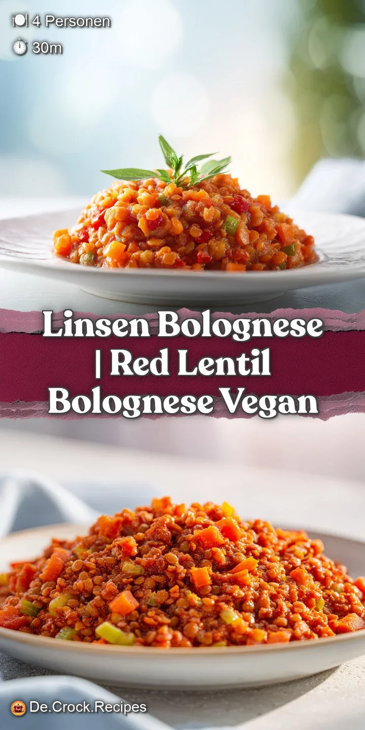 Nahaufnahme einer saftigen, dunkelroten Linsensauce mit grober Textur und einer frischen, gr&uuml;nen Petersilienspitze.