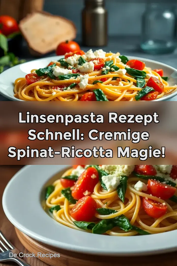Linsenpasta Rezept Schnell: Cremige Spinat-Ricotta Magie!✨