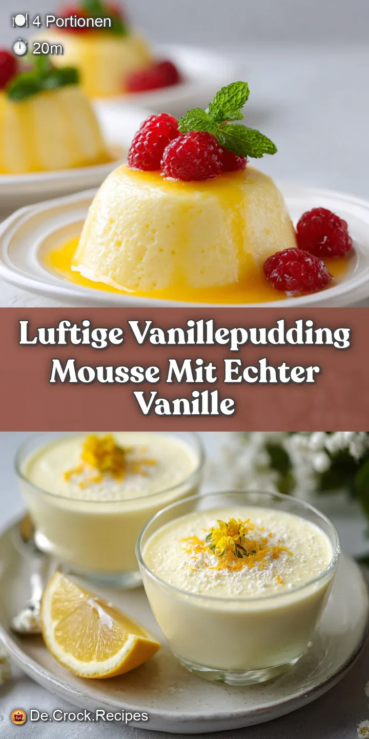 Close-up of a velvety smooth vanilla mousse, its airy texture visible, garnished with rich dark chocolate. Creamy, cool an...