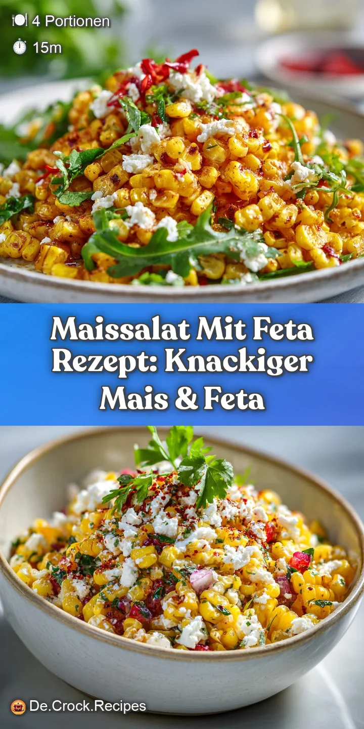 Close-up of corn salad: Sweet corn, crumbly feta, and juicy tomatoes create a colorful, fresh texture in this summer dish.