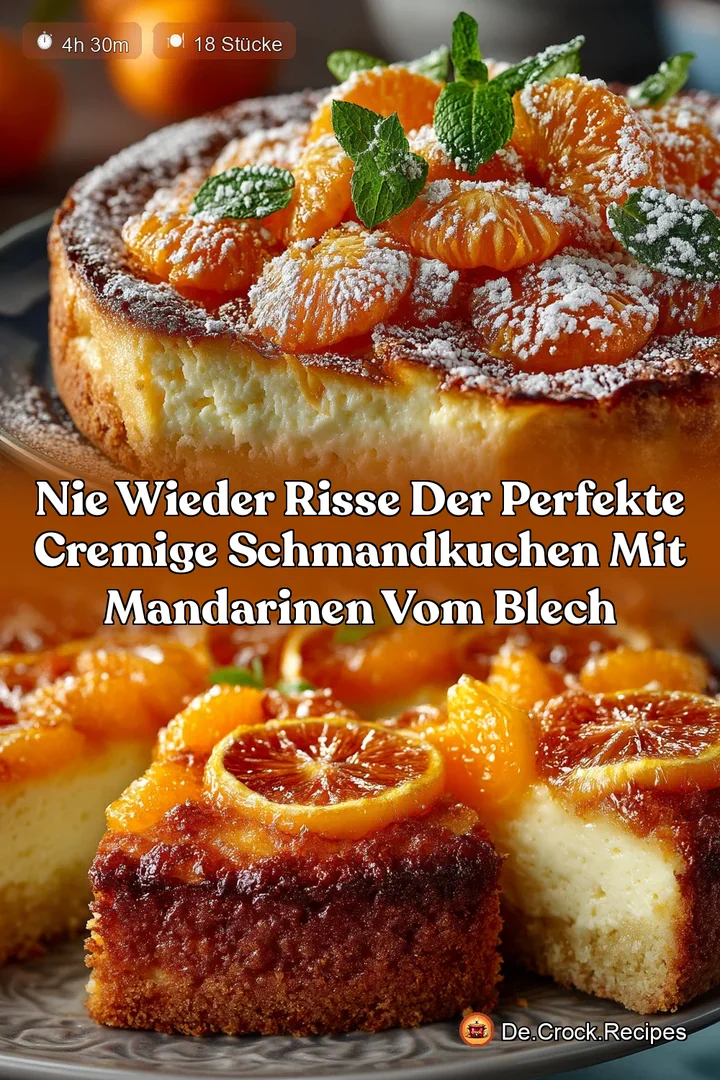 Nie wieder Risse Der perfekte cremige Schmandkuchen mit Mandarinen vom Blech