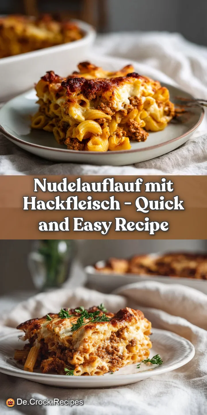 Close-up of a cheesy pasta bake, with strands of melted mozzarella over a savory meat and noodle layer.