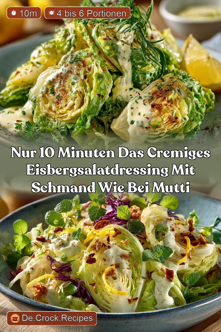 Nur 10 Minuten Das Cremiges EisbergsalatDressing mit Schmand wie bei Mutti