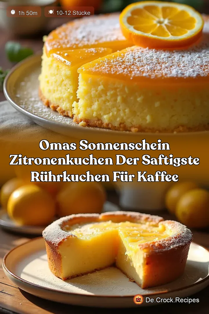 Omas Sonnenschein Zitronenkuchen Der saftigste R&uuml;hrkuchen f&uuml;r Kaffee