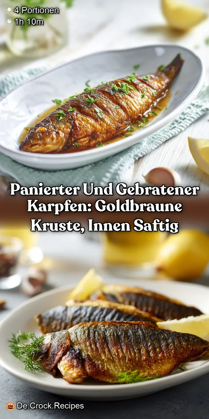 Panierter und gebratener Karpfen: Goldbraune Kruste innen saftig