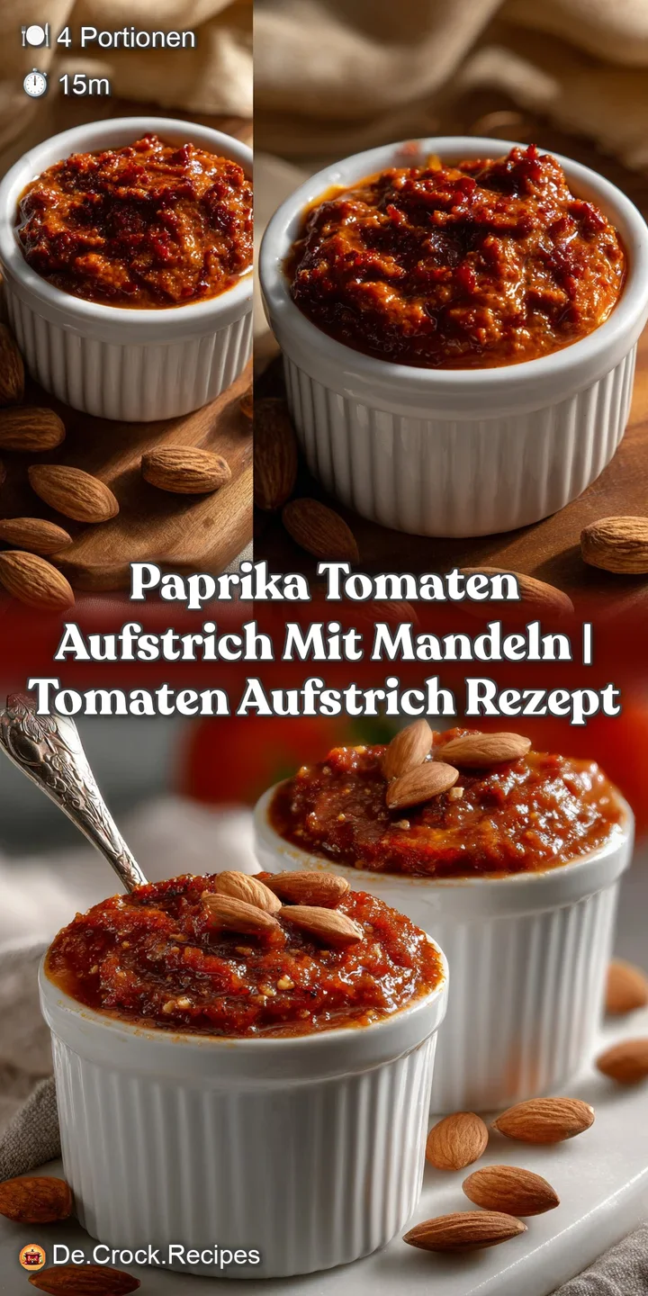 Paprika Tomaten Aufstrich mit Mandeln | Tomaten Aufstrich Rezept