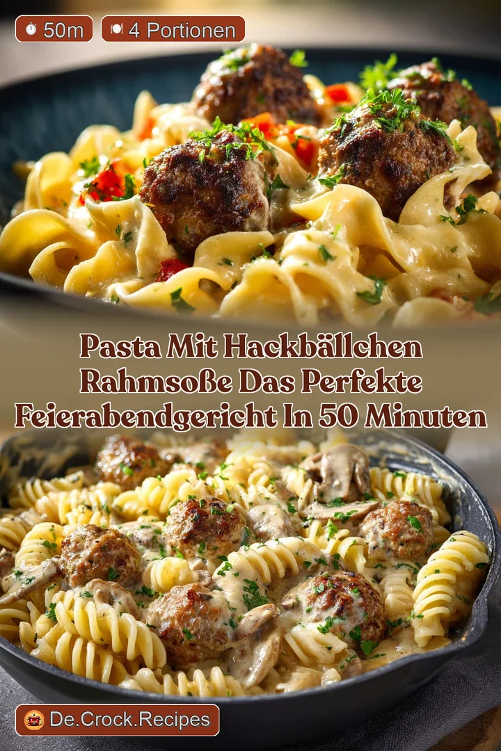 Pasta mit Hackb&auml;llchen Rahmso&szlig;e Das perfekte Feierabendgericht in 50 Minuten