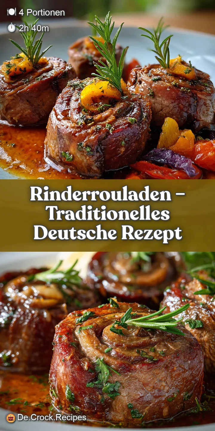 Close-up of a juicy beef roulade revealing layers of savory filling, bathed in a luscious, dark brown sauce; pure comfort ...