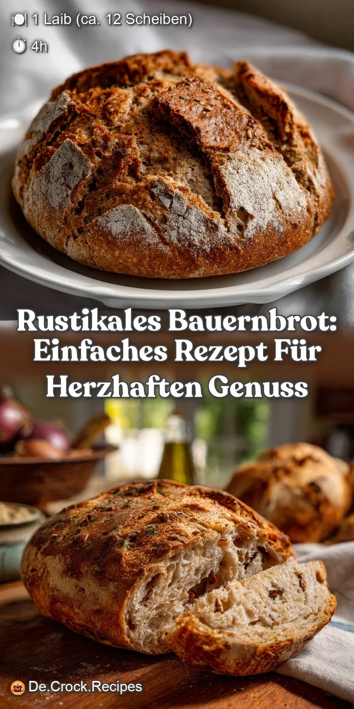 Rustikales Bauernbrot: Einfaches Rezept f&uuml;r herzhaften Genuss