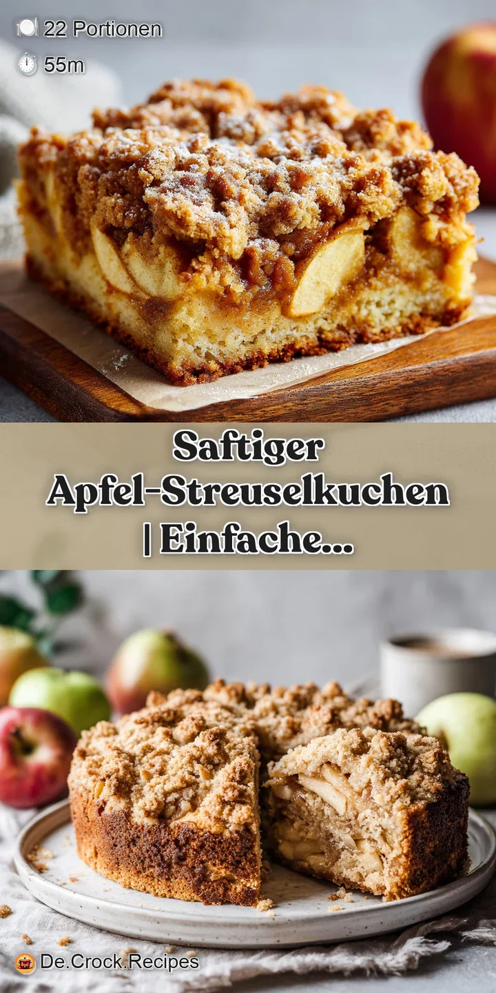 Close-up of a fork piercing warm, tender baked apples under a crisp, buttery crumble topping.