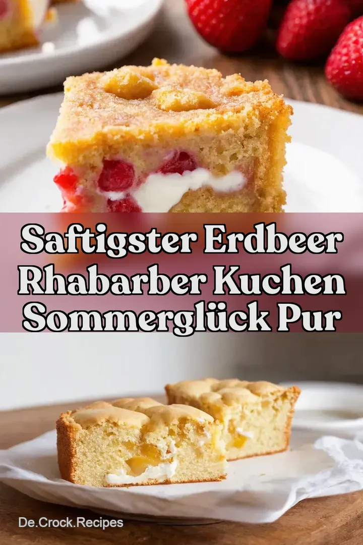 Saftigster Erdbeer Rhabarber Kuchen Sommergl&uuml;ck Pur