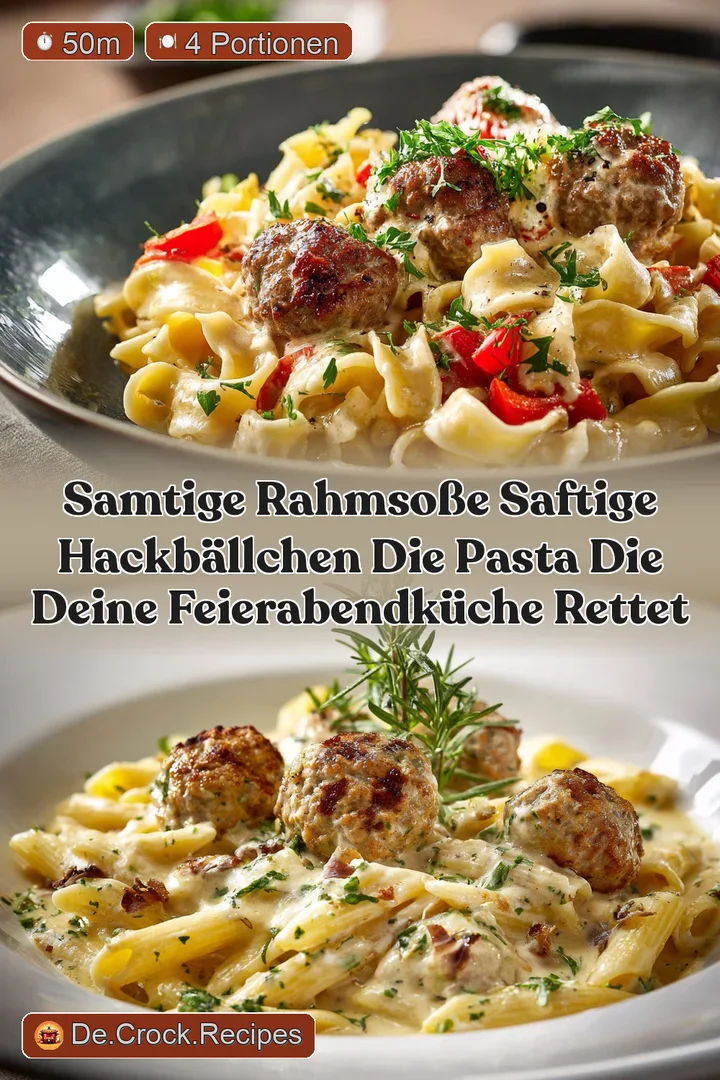 Samtige Rahmso&szlig;e saftige Hackb&auml;llchen Die Pasta die deine Feierabendk&uuml;che rettet